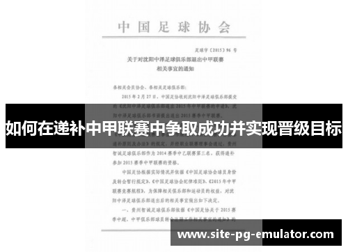 如何在递补中甲联赛中争取成功并实现晋级目标
